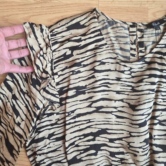 NWT Rails Womens Ora Mini Dress Large Ruffle Balloon Sleeve Satin Boho Peasant - Picture 6 of 12